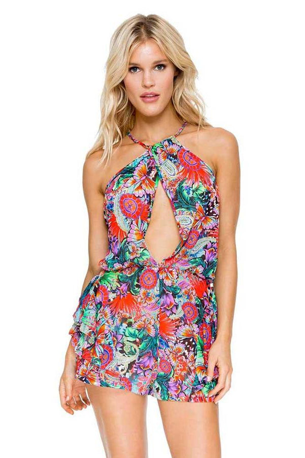 Luli Fama Viva Cuba Habanera Ruffled Romper